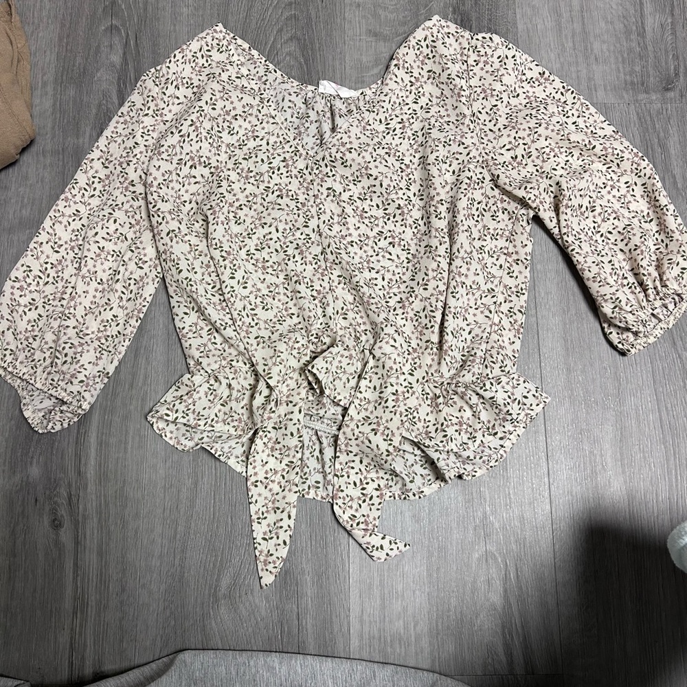 Floral Cream Women's Top